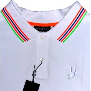 Psycho Bunny Mens 4XL Athens Pique White Short Sleeve Polo Big & Tall NWT